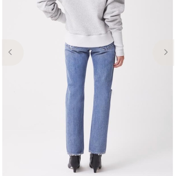 Agolde Los Angeles Klara V Neckline Oversized Grey Sweatshirt Size Large - Picture 5 of 11